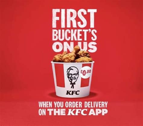 Free Kfc 6 Piece Original Chicken Bucket With £10 Delivery Order Via App At Kfc