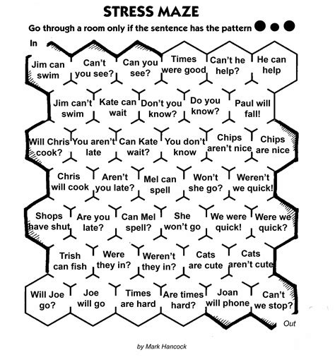 Elt Maze Puzzle For Awareness Of When Auxiliary Verbs Are Stressed Or