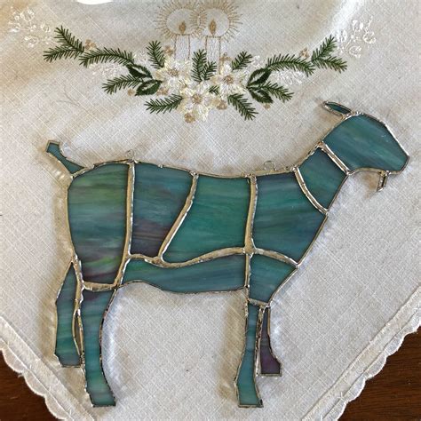 Stained Glass Goat Etsy