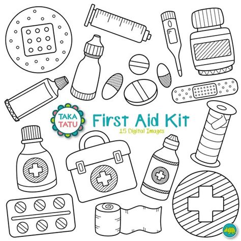 First Aid Kit Digital Stamp First Aid Clipart Medical Kit Etsy