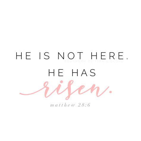 He Is Not Here He Has Risen Matthew 286 Easter Sunday Quote Happy