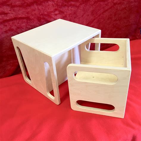 Montessori Cube Chair and Table Set / 1 Cube Chair and 1 Large Cube