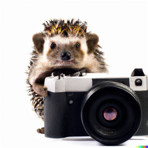 An Ugly Hedgehog Holding A Camera As Seen By Dall E Is