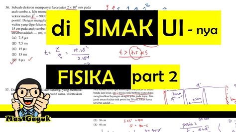 Pembahasan Soal SIMAK UI Fisika Part 2 YouTube