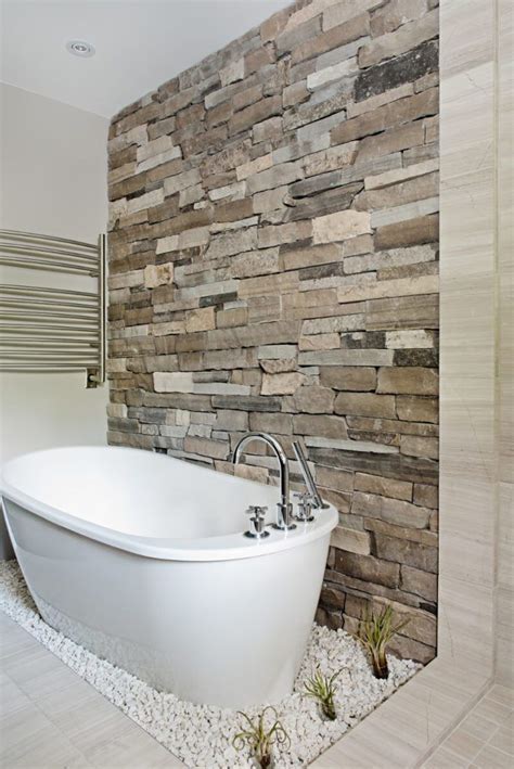 Charming Interior Design With Rock Wall Ideas Natural Stone Bathroom