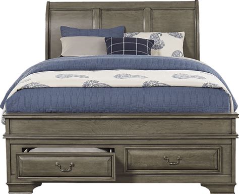 Mill Valley Ii Gray 6 Pc Queen Sleigh Bedroom With Storage Rooms To Go