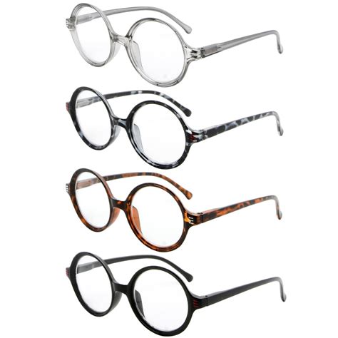 4 Pack Reading Glasses Women Small Lens Round Readers R2025