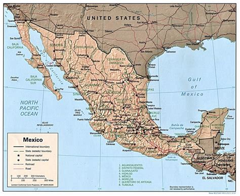 Mexico Mapa Politico Mapa De Mexico Politico Y Fisico Calidad Hd Para