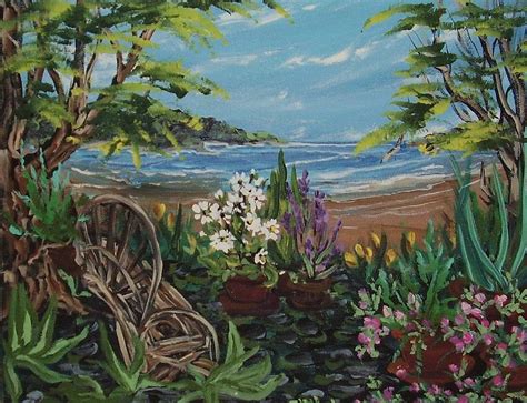 Oceanside Garden Painting By Darlene Duguay Fine Art America