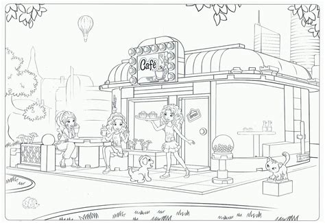 Andrea with her pet coloring page. Lego friends cafe coloring pages | Lego coloring pages ...