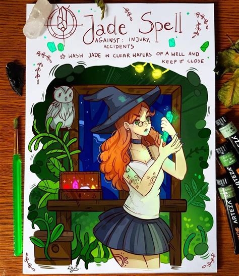 Spellbook Jade Spell By Larienne On Deviantart Cartoon Art Styles