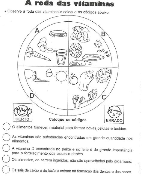 Atividades Sobre Alimentos E Nutrientes 5 Ano Com Gabarito