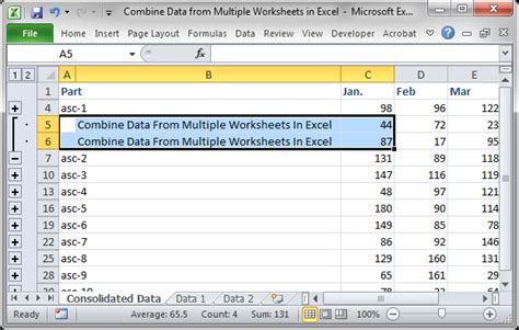 Combine Data In Excel From Multiple Worksheets Times Tables Worksheets