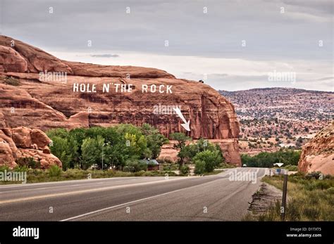 Hole In The Rock On Road 191 Near Moab Utah Usa Stock Photo Alamy