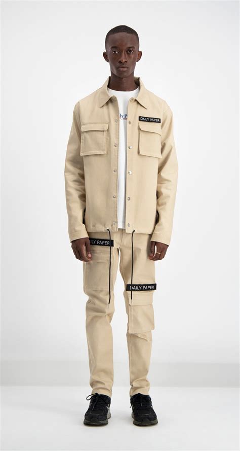 Cargo Coach Jacket Beige Jackets Men Fashion Fashion Suits For Men