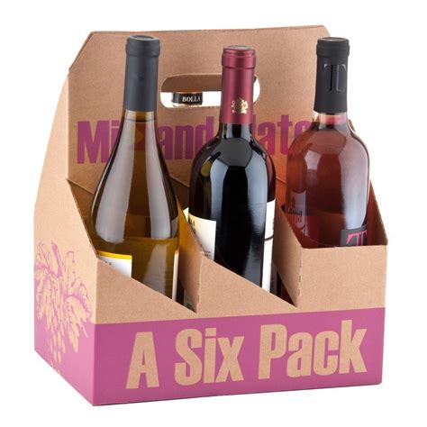 6 Pack Cardboard Wine Bottle Carrier 50case