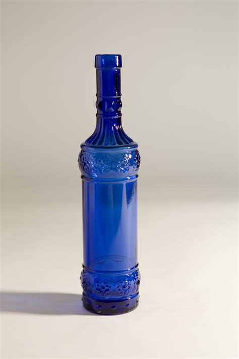 Vintage Glass Bottle Cobalt Blue Liquor Or Wine Bottle Boho Modern Free Nude Porn Photos