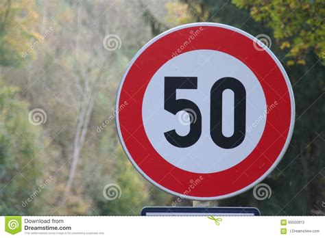 50 Kilometer Red White Road Sign Europe Photos Free And Royalty Free