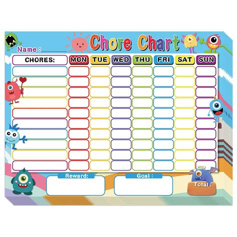 Buy Dry Erase Chore Chart For Kids Reward Chart Reusable Self Adhesive