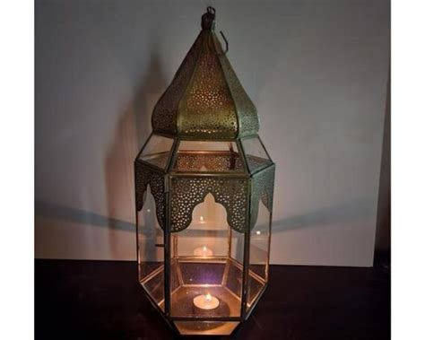 Moroccan Style Glass Lanterns Ethical Tea Light Holder Candle Etsy