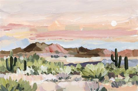 Arizona Desert Art Print Desert Painting Desert Art Landscape Paintings