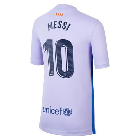Lionel Messi Barcelona Nike Youth 202122 Away Stadium Replica Player