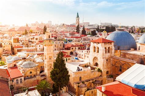 It holds the 10th to 14th stations of the via dolorosa which jesus took on his route to his crucifixion. Old City Jerusalem from above. Church of the Holy ...