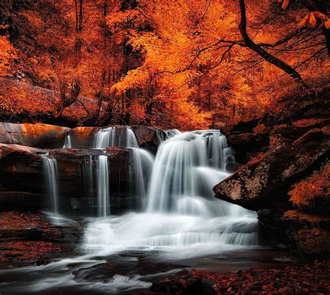 Autumn Falls Autumn Nature Waterfalls Hd Wallpaper Peakpx