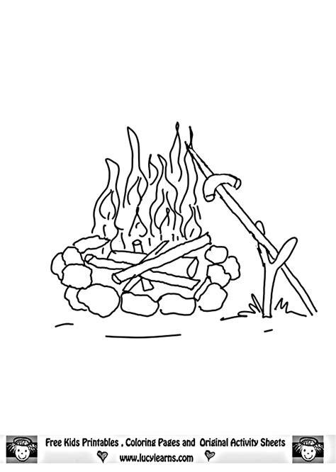 Campfire Coloring Page Coloring Home