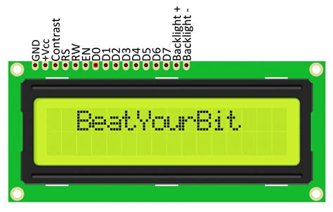 16x2 Lcd Pinout Diagram Interfacing 16x2 Lcd With Arduino Images