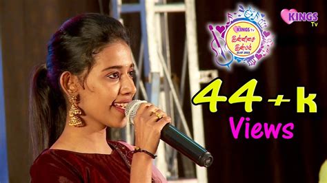 super singer priyanka sings thendral vanthu theendum pothu raw cover version on kings tv