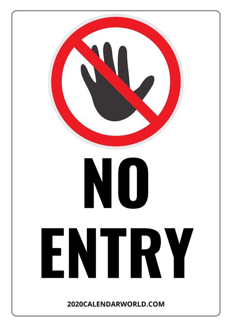 Free Printable No Entry Sign Printable Templates