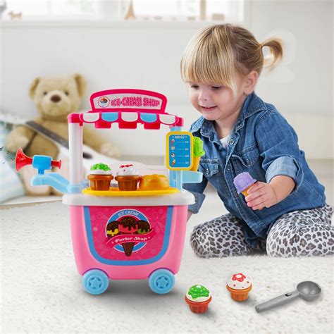 31pcs Children Pretend Play Toy Set Ice Cream Shop Toys Kids Pretend