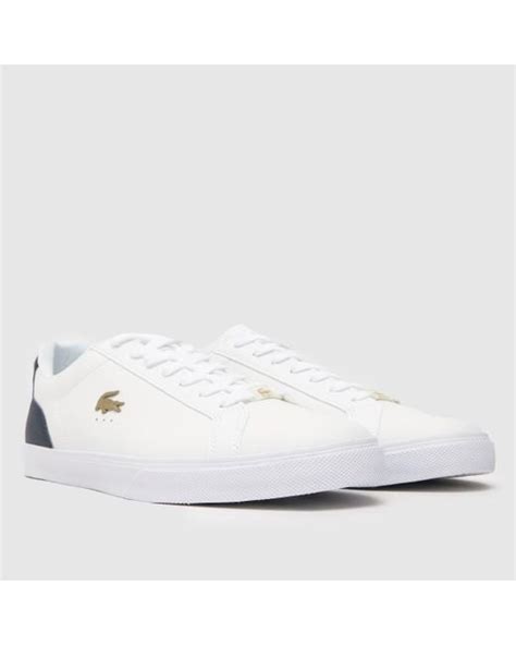 Lacoste Lerond Pro Trainers In White And Navy For Men Lyst Uk
