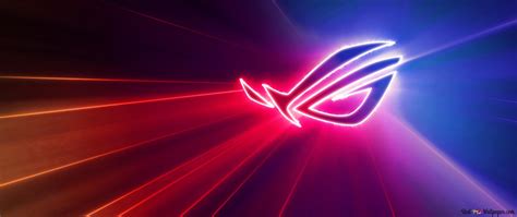 Asus Rog Republic Of Gamers Neon Themed Logo Hd Wallpaper Download Images