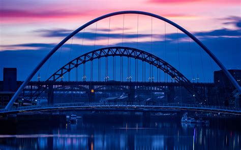 Download Wallpapers Gateshead Millennium Bridge River Tyne Newcastle