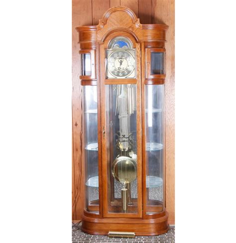 ridgeway oak curio grandfather clock ebth