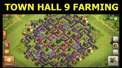 The first base is a beautiful symmetric layout. Clash of Clans Town Hall Level 9 Farming Base (Noob ...