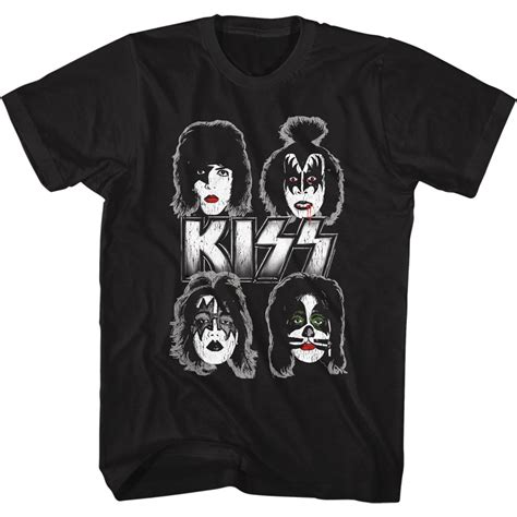 Kiss Special Order Band Faces Adult Short Sleeve T Shirt Rockmerch