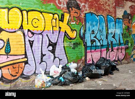 Graffiti And Garbage Stock Photo Alamy