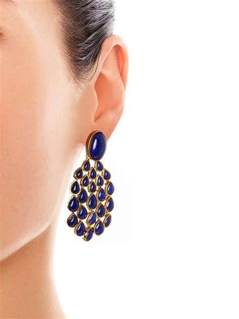 Aurelie Bidermann Cherokee Earrings In Blue Lyst