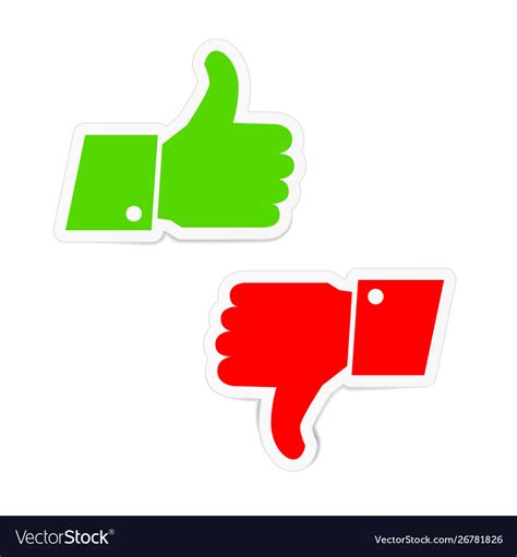 Green Thumbs Up And Red Thumbs Down Icons Stickers