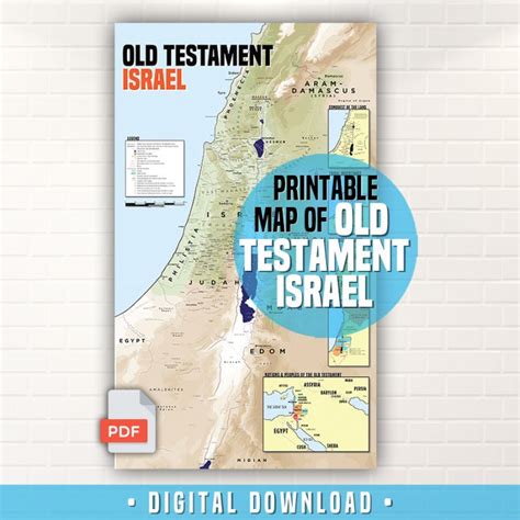 Printable Pdf Map Of All The Places In Old Testament Israel Giant