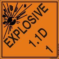 Hazard Class 1 Explosive 1 1D DOT Shipping Labels MSL14