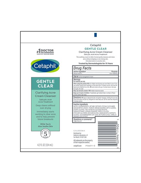 Ndc 0299 4119 Cetaphil Gentle Clear Clarifying Acne Cleanser Images