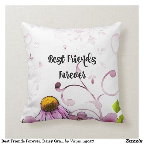 Best Friends Forever Daisy Graphic Design Throw Pillow Zazzle Best