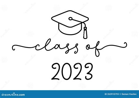 Class Of 2023 Graduation Logo With Cap Stock Vector Illustration Of