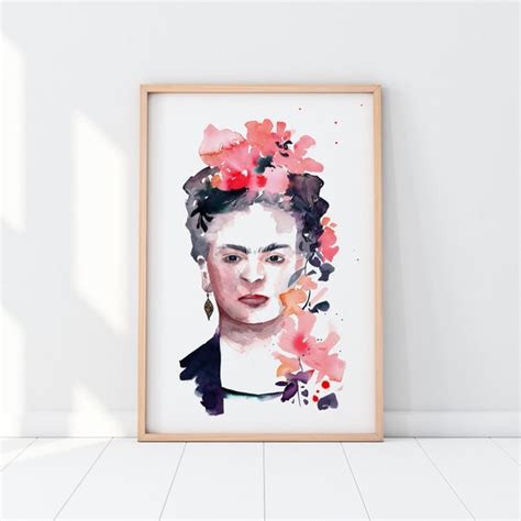 Frida Kahlo Print Frida Kahlo Watercolor Painting Frida Etsy