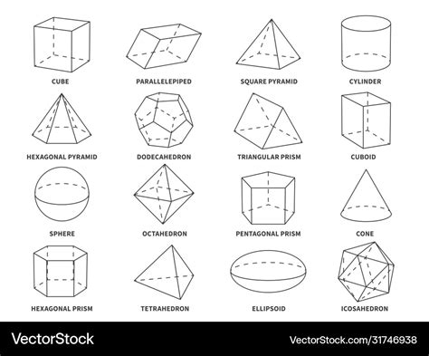 Geometric 3d Line Shapes Geometry Linear Forms Vector Image