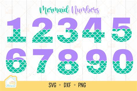 Digital Art And Collectibles Drawing And Illustration Mermaid Numbers